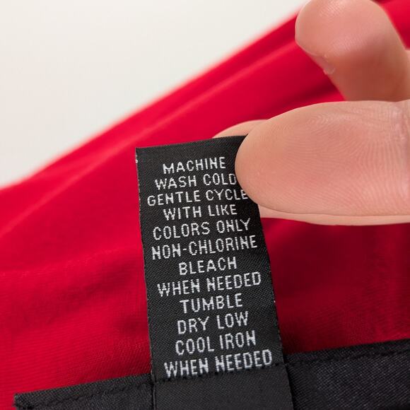 INC Y2K Babydoll Top S Red Vneck 3/4 Sleeve Elena Bella Empire Stretch Knit - Picture 8 of 8